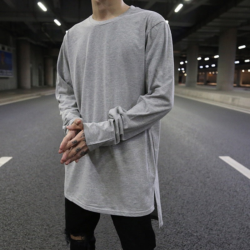 long solid color bottoming sweatshirt