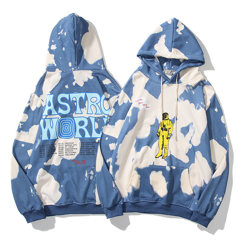 Color Tie Dye Lightning Cloud Astronaut Hoodie