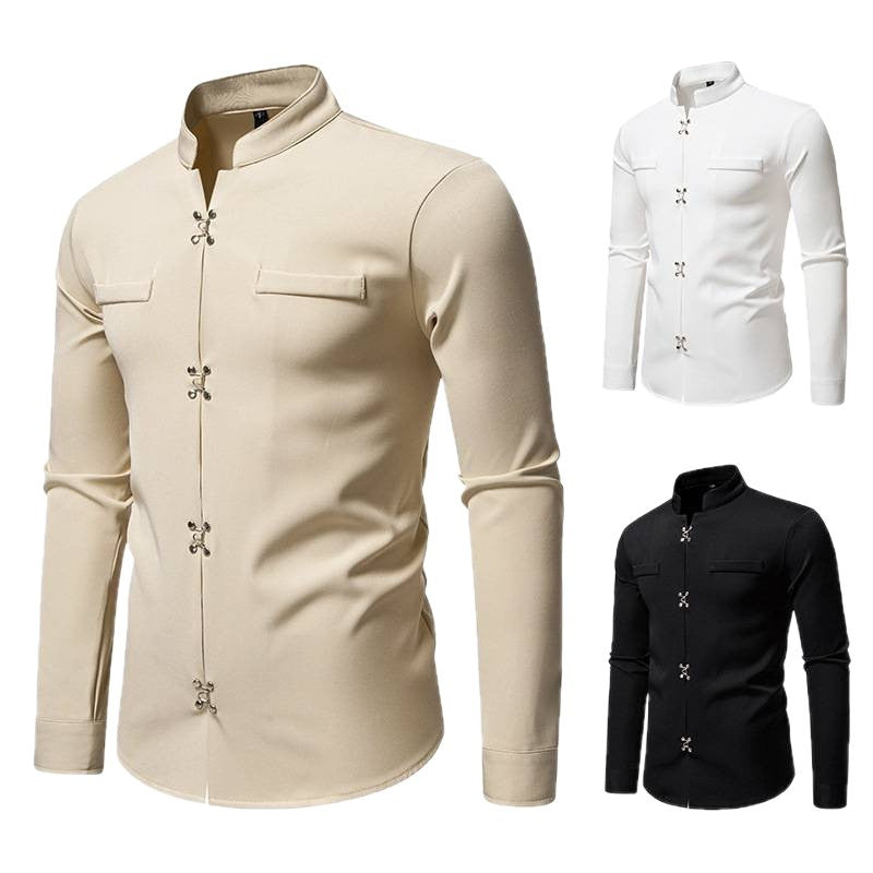 New Men's Long-sleeved Shirt High-grade Ruan Handsome Loose Casual Shirt Trendy