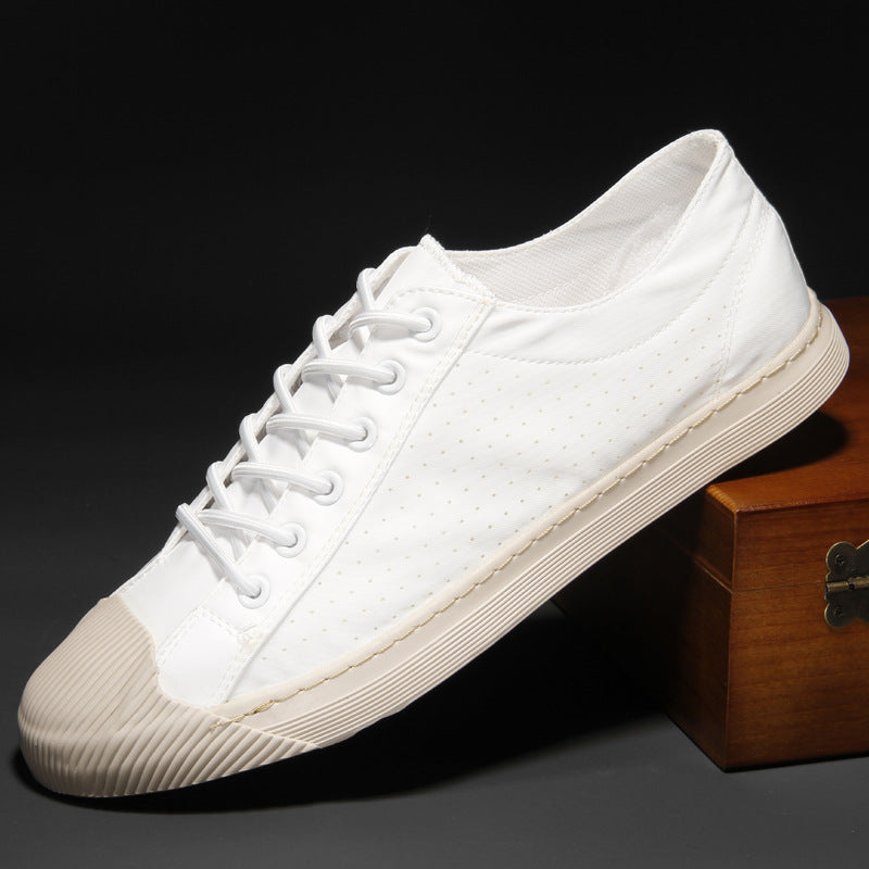 Summer New Men's Slip-on Breathable Canvas Shoes Soft Comfortable Low-top Board Shoes