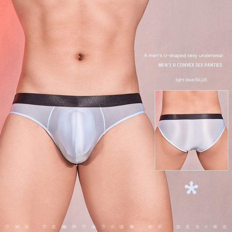 New Fashion Low Waist Fake Mother Thin Transparent Powerful Men's Underwear