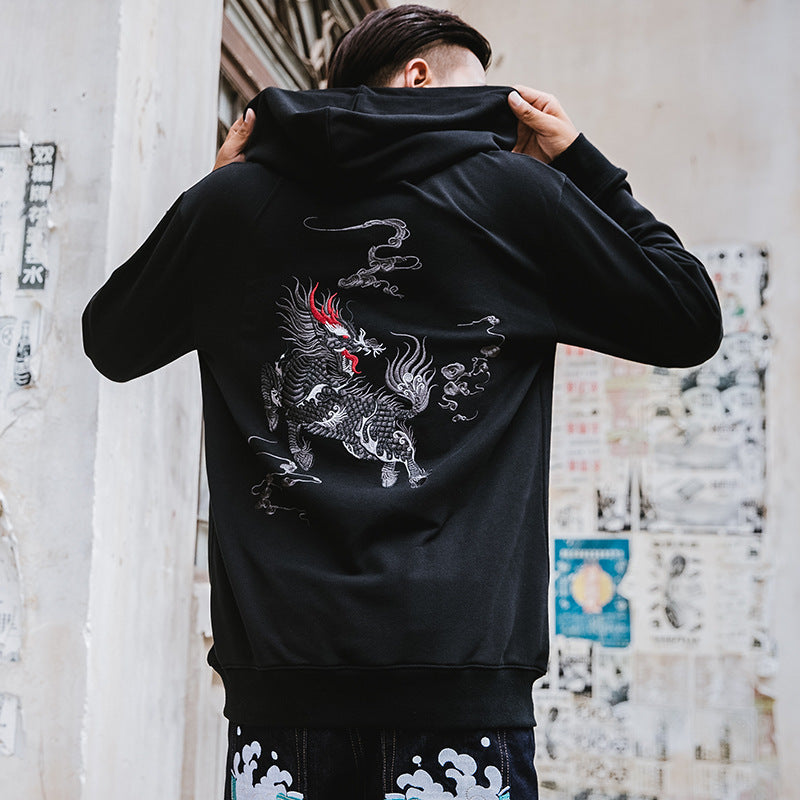 3D Printed Loose Plus Size Hooded Sweater Men