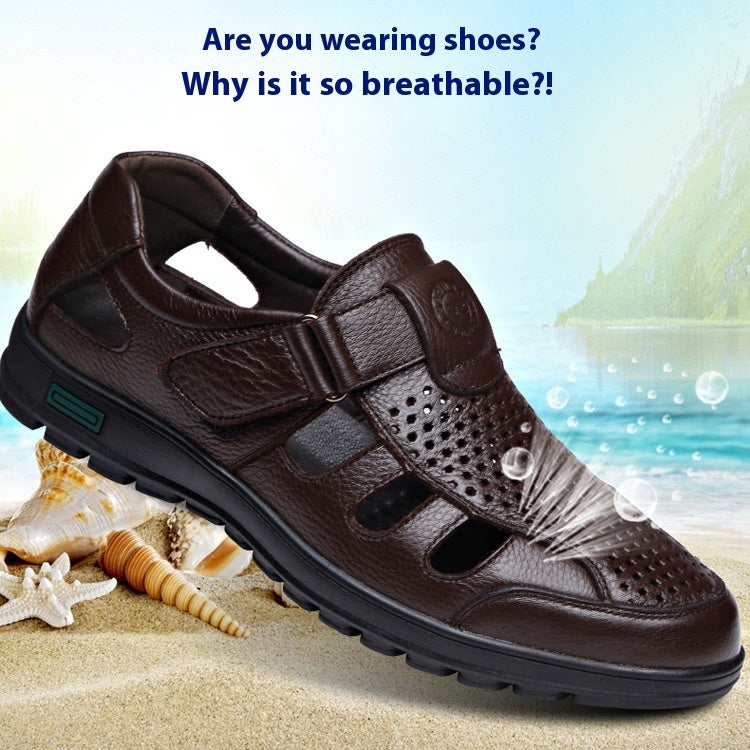 Men's Summer Hollow Breathable Leather Shoes