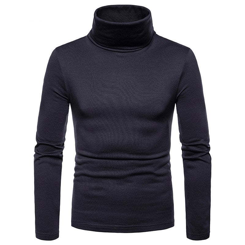 High-neck long-sleeved T-shirt