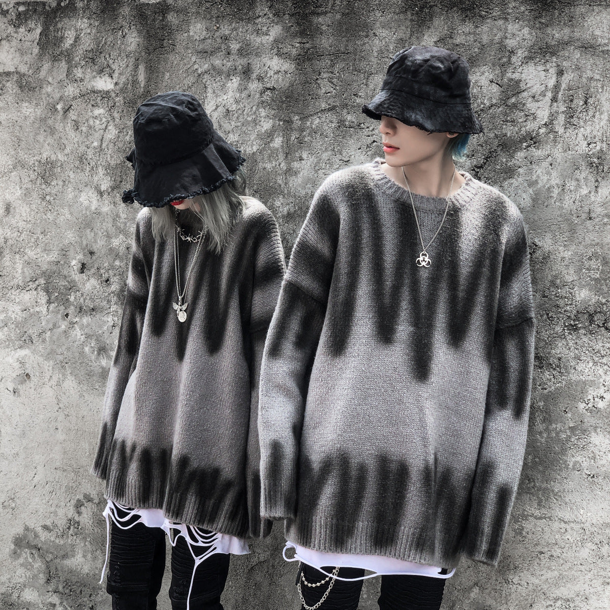 Embroidered Hip-hop Long Sleeve couple Matching Sweater