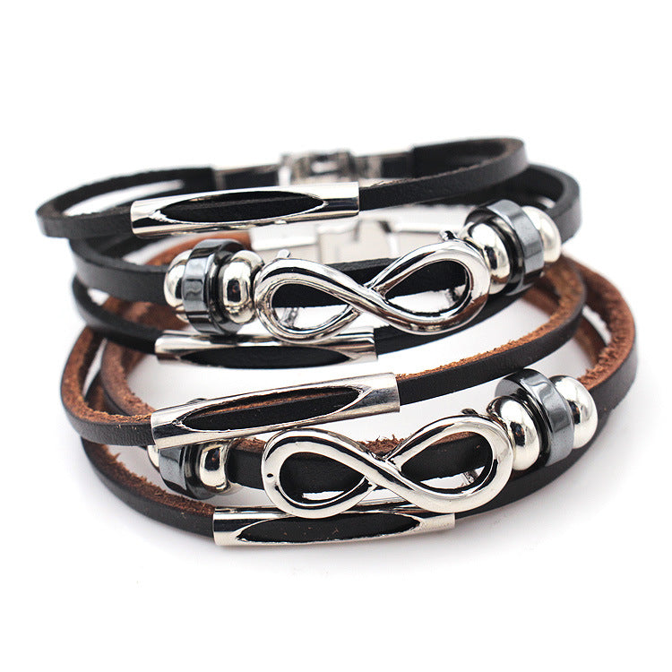 neutral non-mainstream leather retro men's leather bracelet