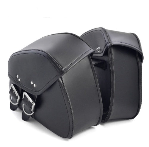 Black PU Leather Luggage Bags Motorcycle Saddlebags Saddle Bags