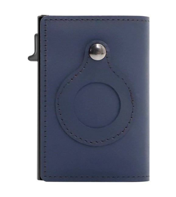 AirTag Wallet Anti Theft Bullet Card Bag Multi-functional Rfid Card Holder Men's Leather Slim Wallets For Airtag