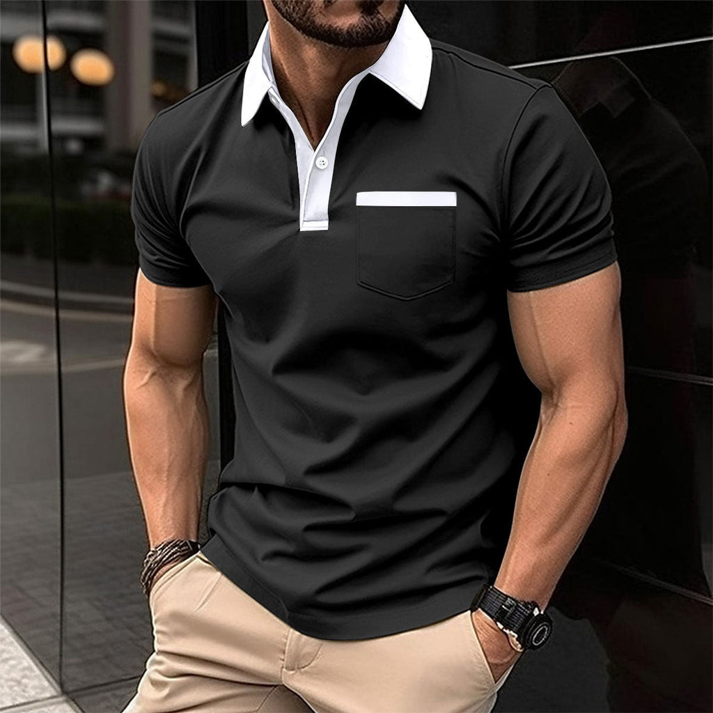 Slim Pocket Short-sleeved Polo Shirt