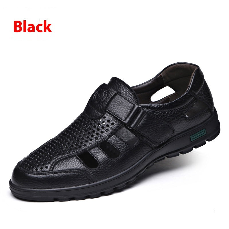 Men's Summer Hollow Breathable Leather Shoes