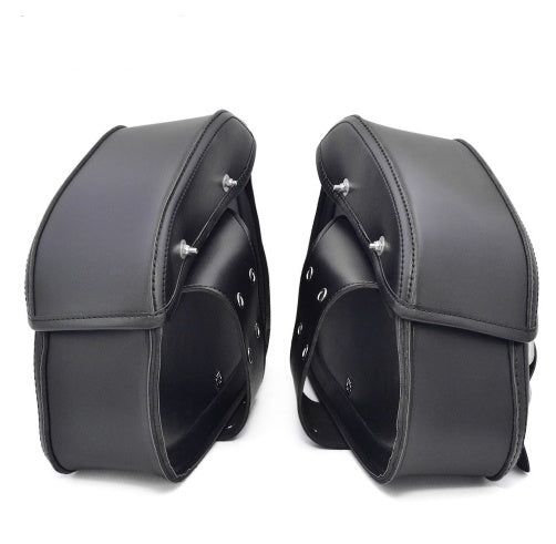 Black PU Leather Luggage Bags Motorcycle Saddlebags Saddle Bags