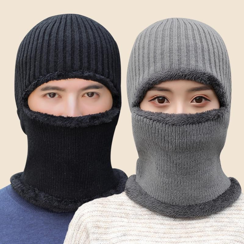 Hat Men's Winter One-piece Knitted Hat Pullover Mask Integrated