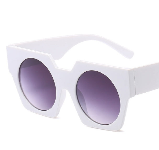 Red Geometry Vintage Big Frame Sunglasses