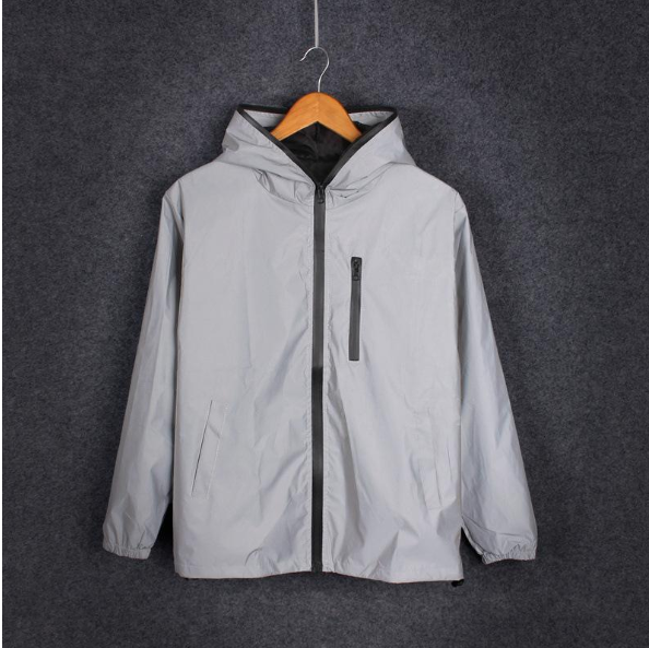 Men's Spring And Autumn Full Reflective Windbreaker Waterproof Jacket