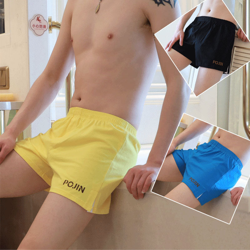 Men's Cotton Plus Size Boys Loose Breathable Boxer Mid Waist Youth Shorts