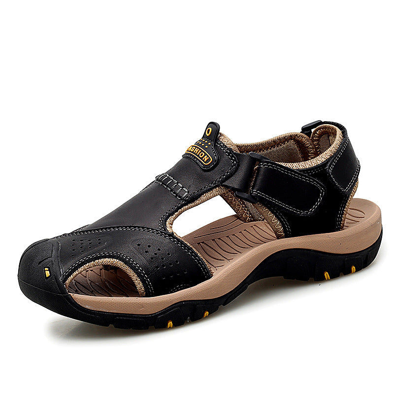 Large Size Two-layer Leather Toe Outdoor Casual Sandals