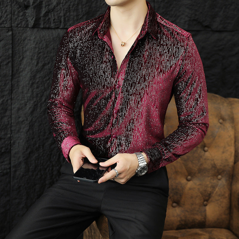 Slim Fit Glossy Shirt For Men