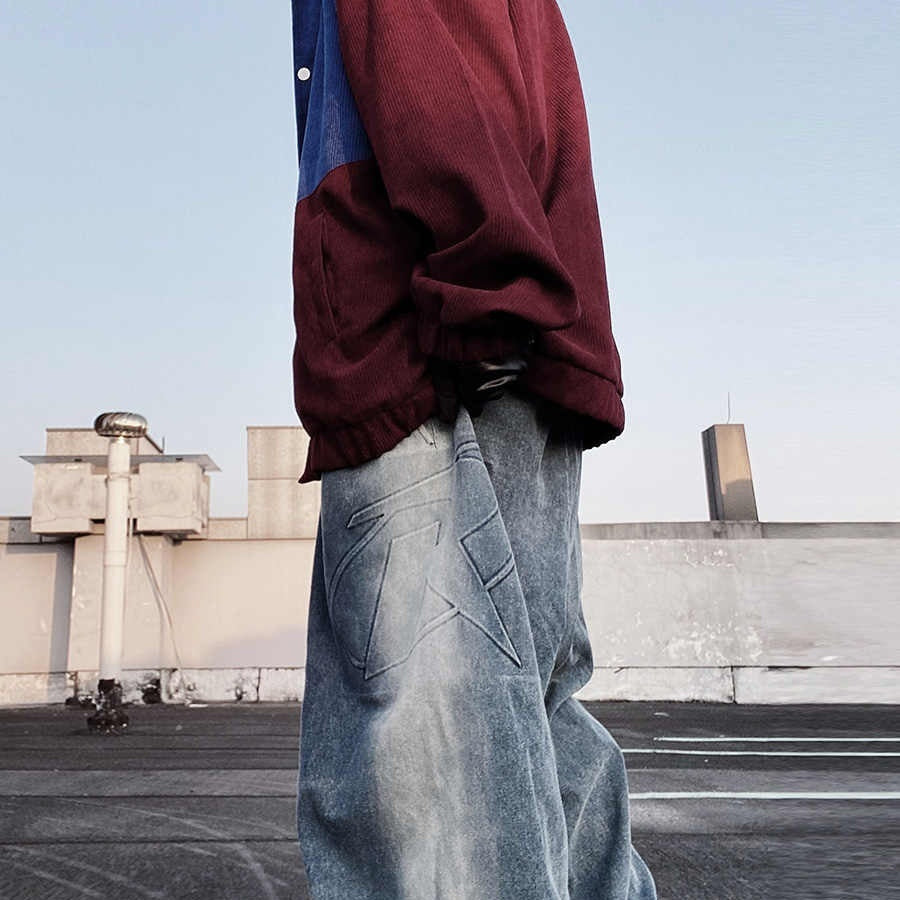 American Fashion Brand Vintage Mop Straight Jeans