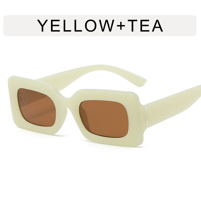 Jelly Color Square Sunglasses Concave Shape