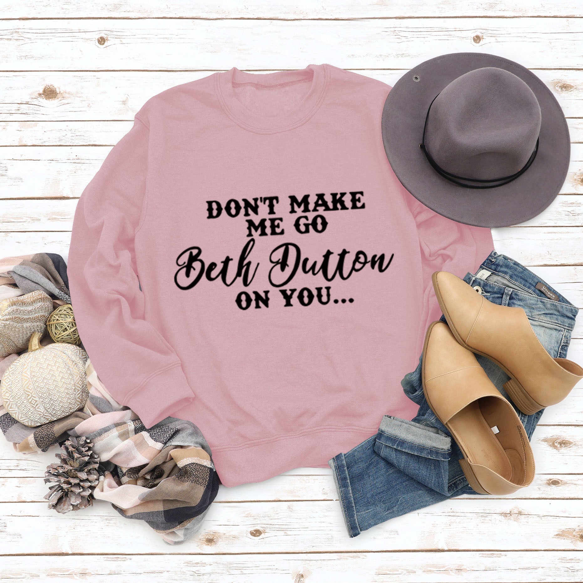 DON'T MAKE ME GO Simple Pullover Top Long Sleeve Printed European And American Loose Sweater