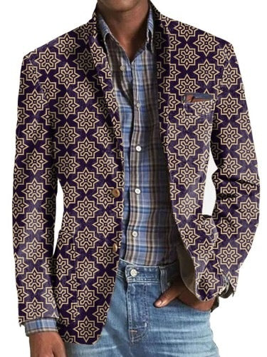 Men's Suit Striped Plaid Coat