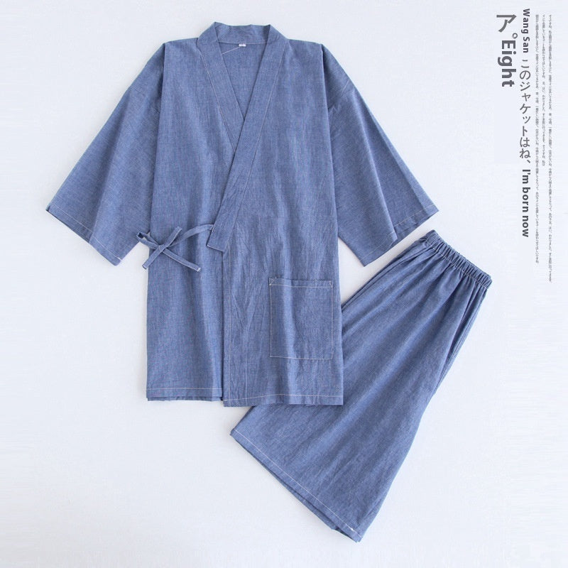 Japanese Men's Kimono Pajamas Short-sleeved Shorts