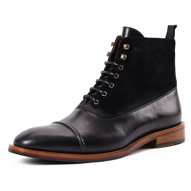 Three-Joint Lace-Up High-Top Casual Leather Boots