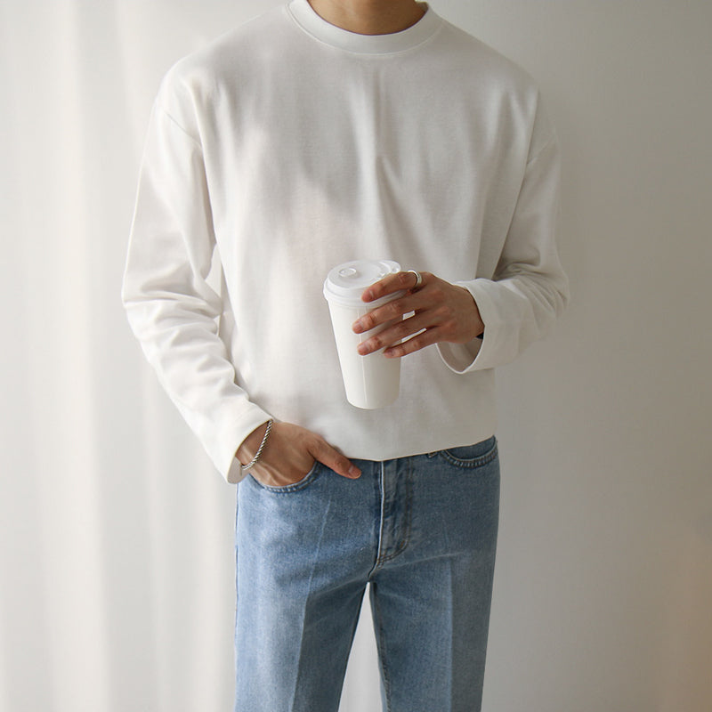 Trendy Loose Fitting Casual Round Neck Bottoming Shirt