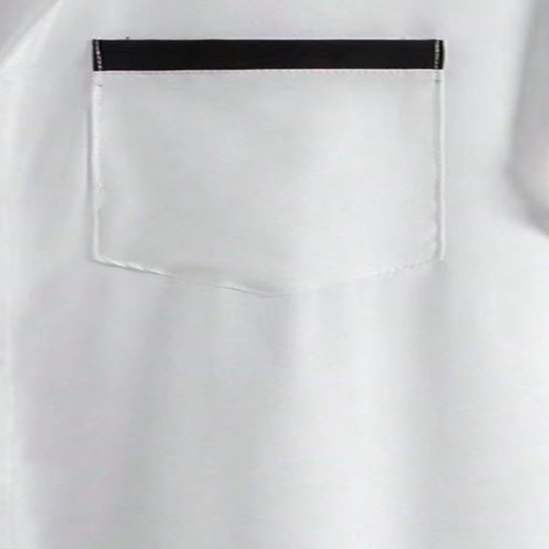 Summer New Men's Color Matching Fashion Short Sleeve Shirt