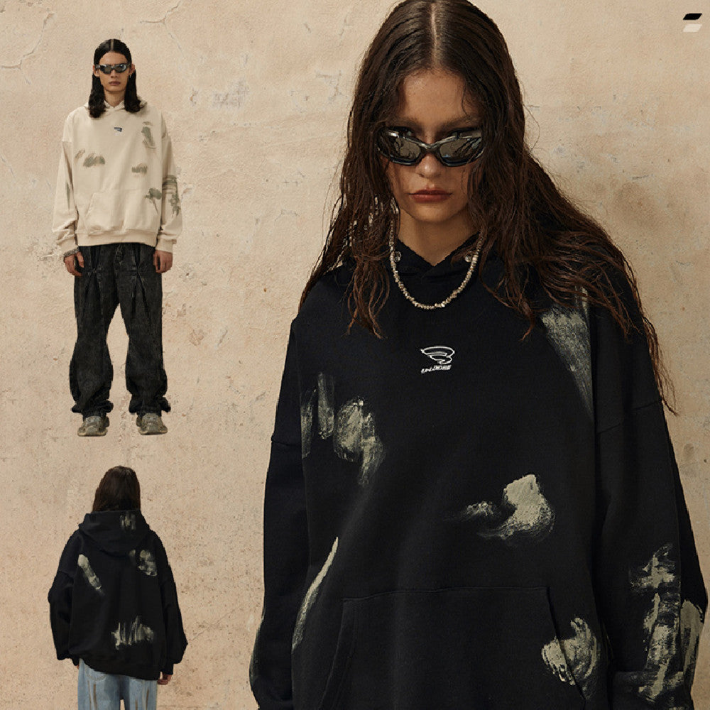 Autumn New Men's Sweater Embroidery Craft Handmade Painting DIRTY FIT Style Hoodie