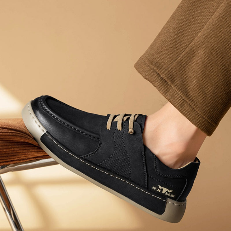 New Bean Shoes Thick Bottom Men's Shoes Slip-on British Casual Sneakers