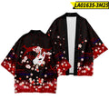 Peach Blossom Kimono Fox Mask Robe Sun-protective Clothing