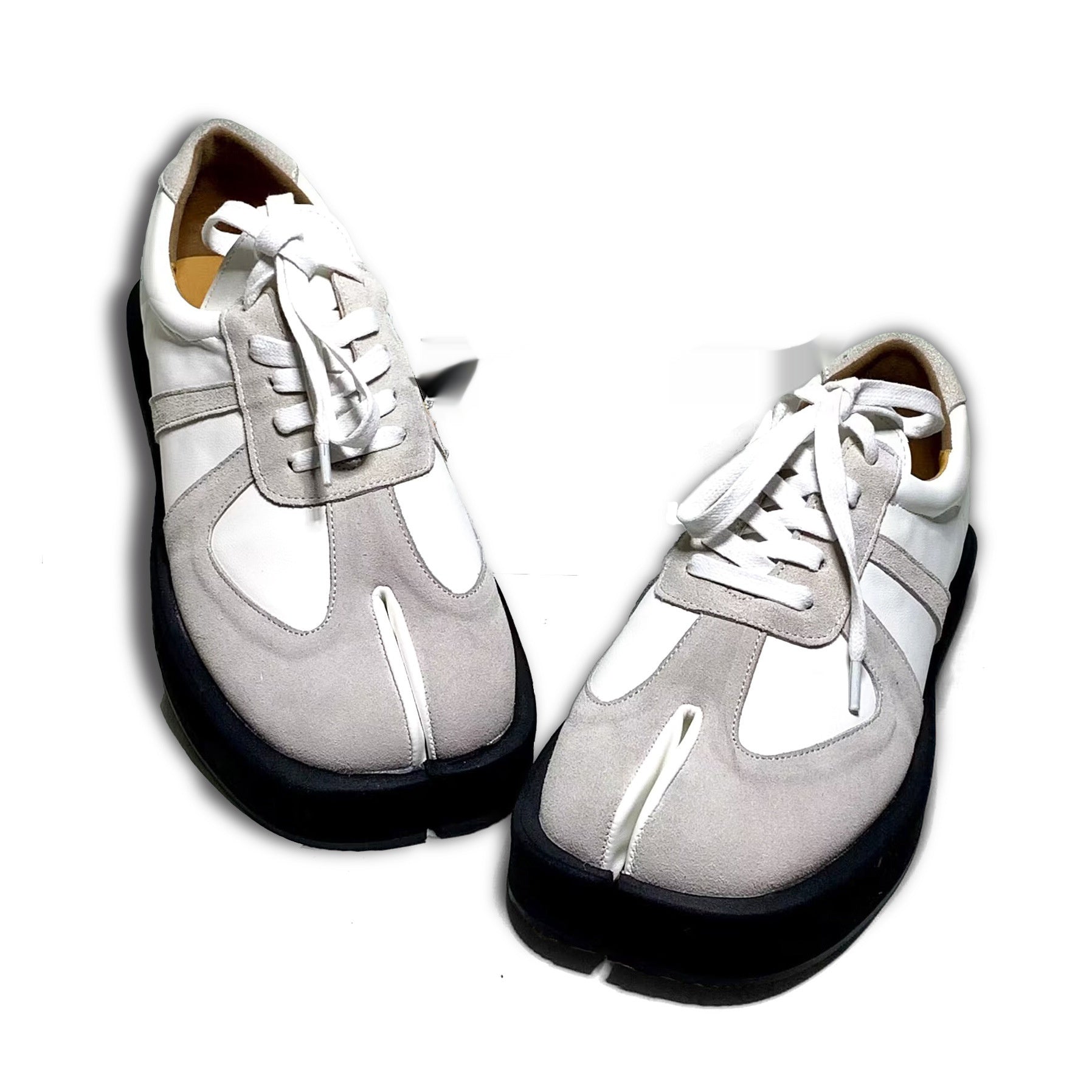 New Step Show Men's And Women's Same Spring And Summer Split Toe German Training Shoes Ninja Shoes Gray Whiteblack