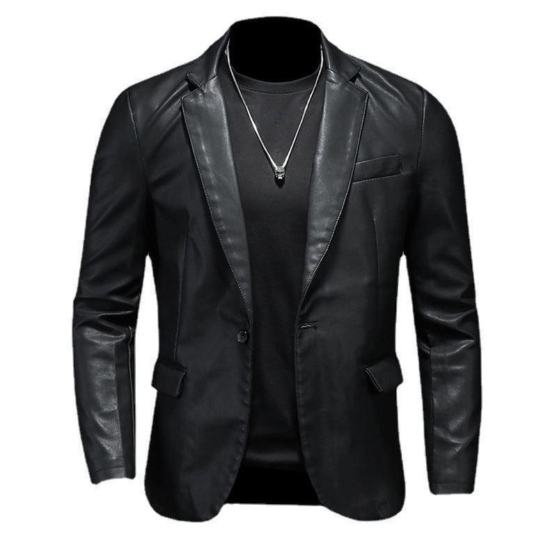 Suit Men's Leather Coat Casual Korean Style