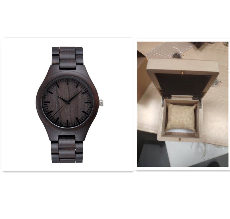 Men's And Women's Large Dial Wood Quartz Watch