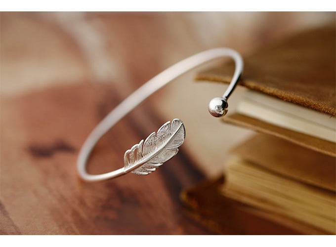 Sterling Silver Leaf Bracelet