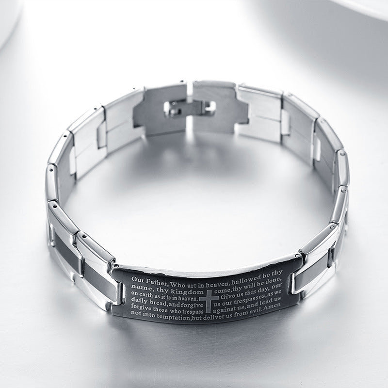 Cross stainless steel bracelet