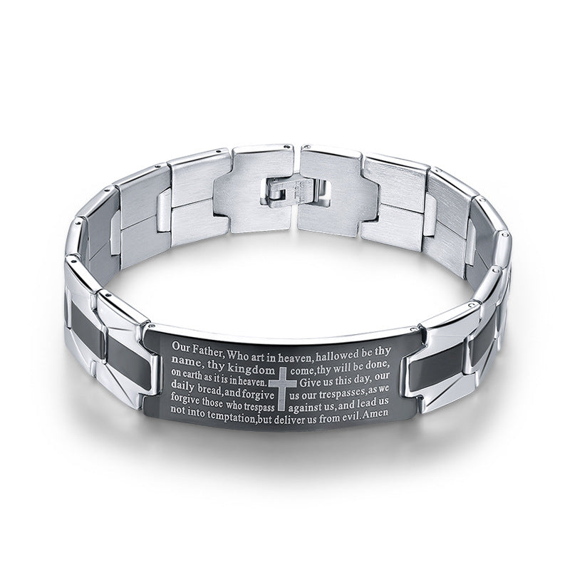 Cross stainless steel bracelet