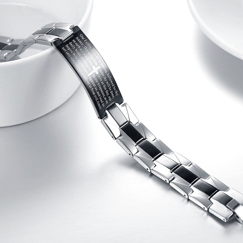 Cross stainless steel bracelet