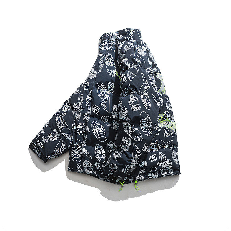 Winter Fashion Brand Printed Stand-Collar Cotton Men's National Trend