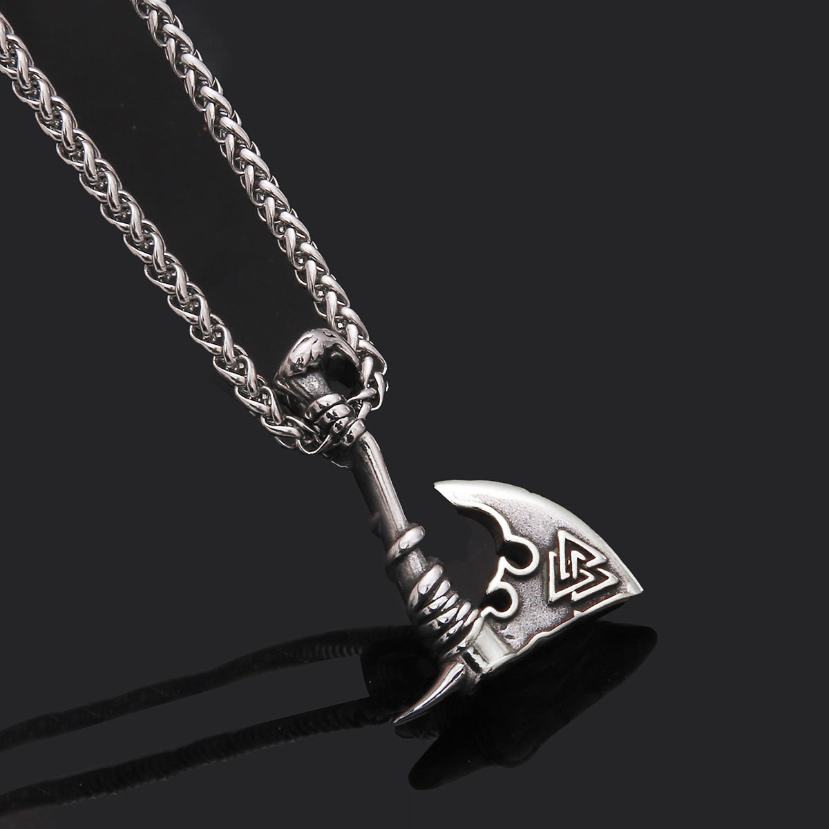 Stainless Steel Axe Pendant Titanium Steel Orchid Chain Men