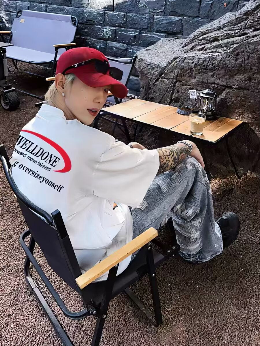 American Fashion Brand Letter Print Short-sleeve T-shirt