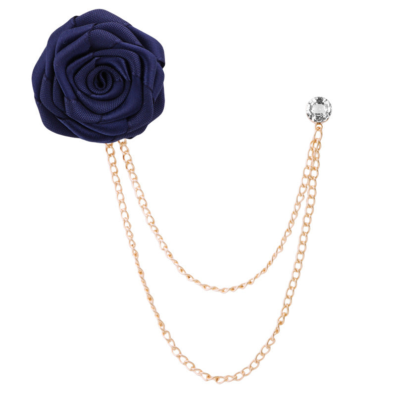 Handmade Rose Brooch Tassel for Suit