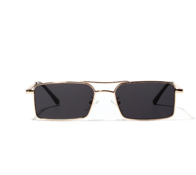 double beam small  box metal light red sunglasses