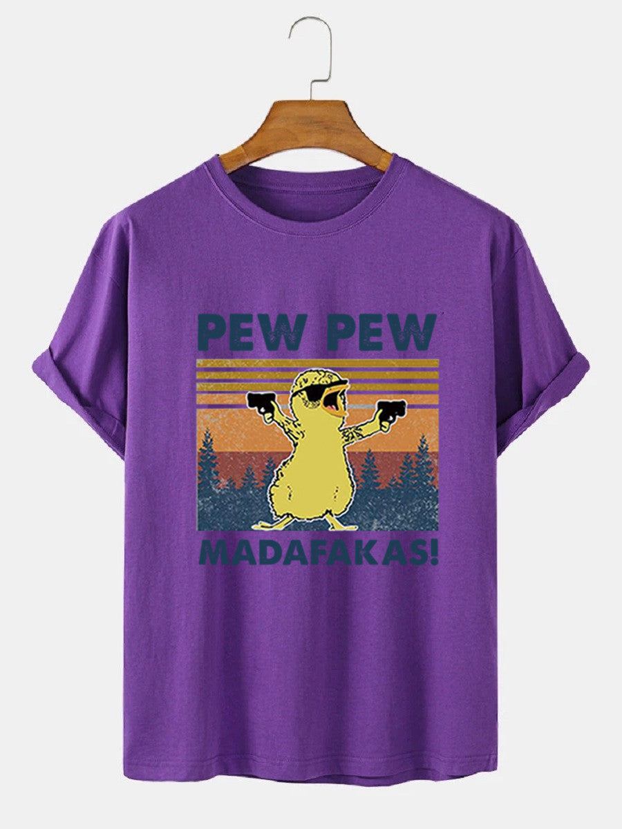 Loose Men's Clothing Cat T-shirt Top