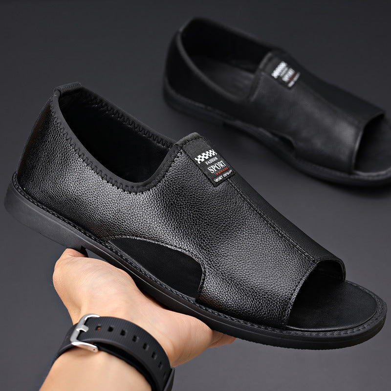 Roman Casual Sandals Soft Leather Non-slip Men