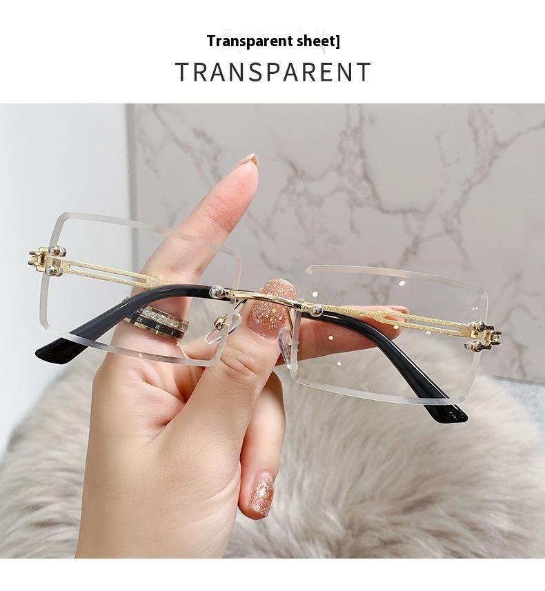Frameless Trimming Sunglasses Fashion Ocean Lens
