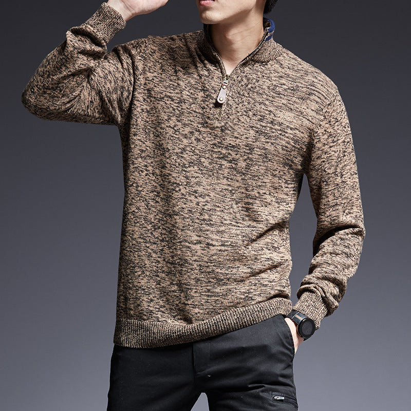 Zipper Stand-up Collar Fashion Sweater Men