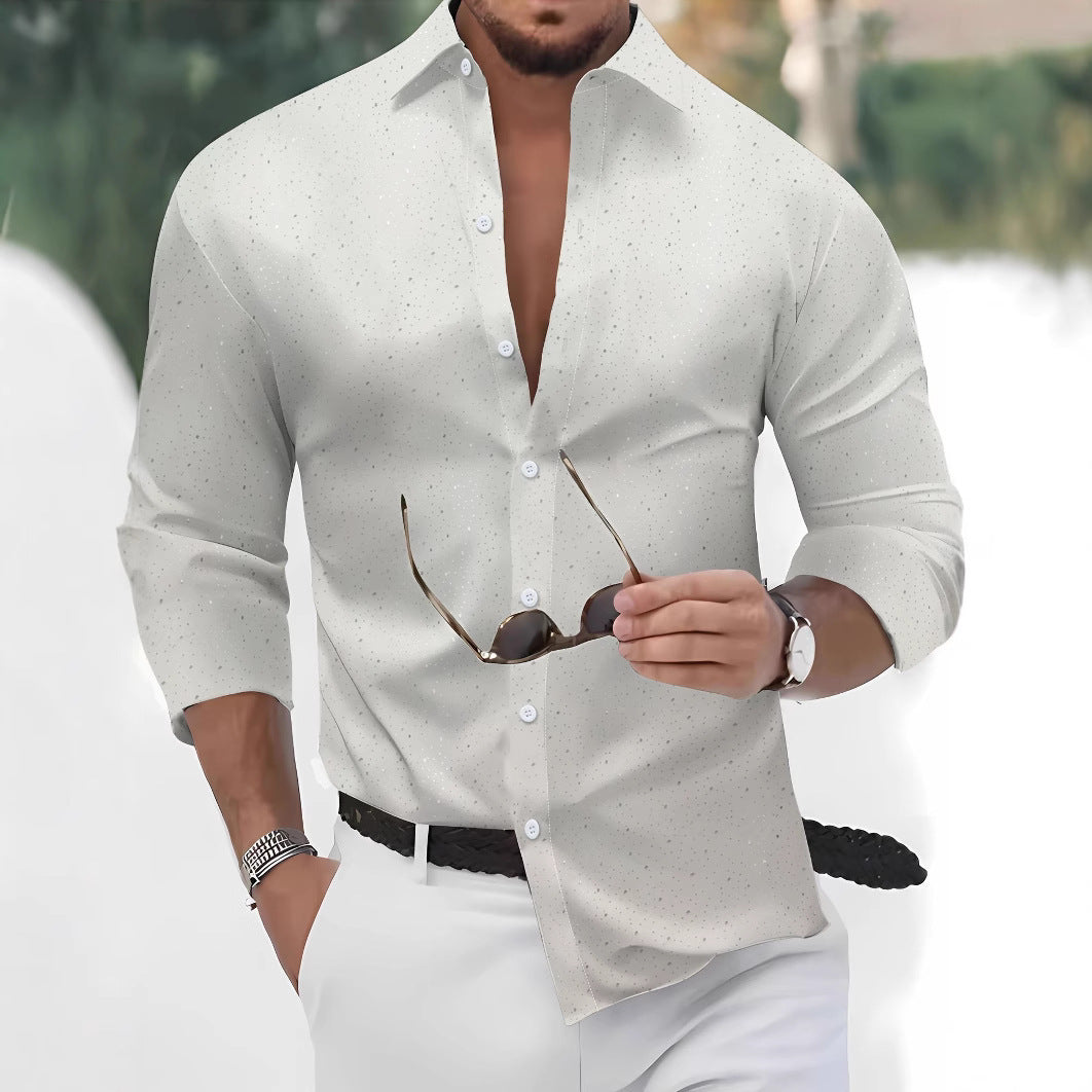 Polka Dot Bronzing Printed Casual Long Sleeve Shirt