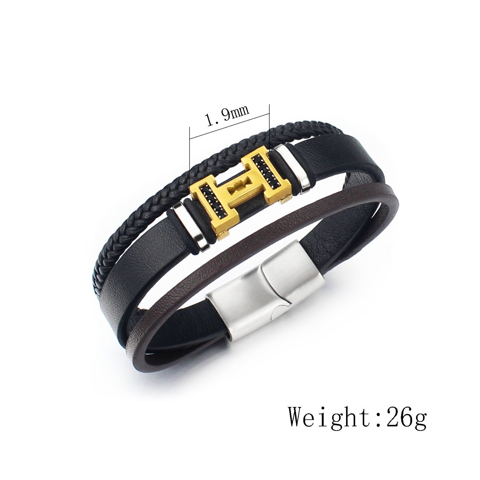 Three-layer braided diamond bracelet